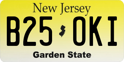 NJ license plate B25OKI