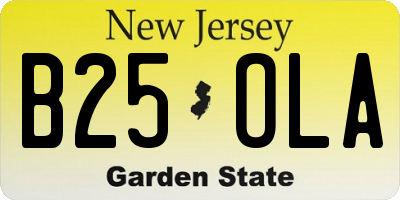 NJ license plate B25OLA