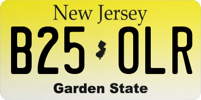 NJ license plate B25OLR