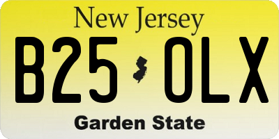 NJ license plate B25OLX