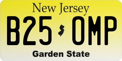 NJ license plate B25OMP