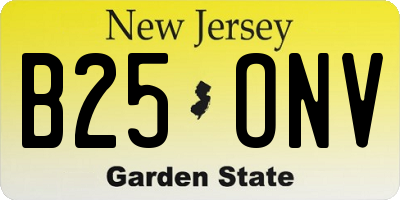 NJ license plate B25ONV