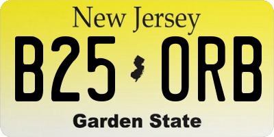 NJ license plate B25ORB