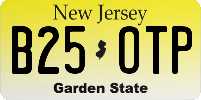 NJ license plate B25OTP