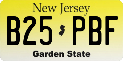 NJ license plate B25PBF