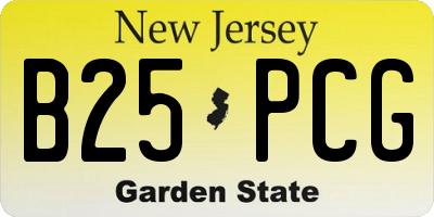 NJ license plate B25PCG