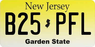 NJ license plate B25PFL