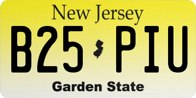 NJ license plate B25PIU