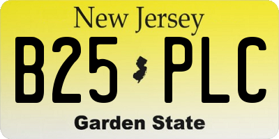NJ license plate B25PLC