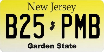 NJ license plate B25PMB