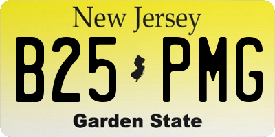NJ license plate B25PMG