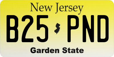 NJ license plate B25PND
