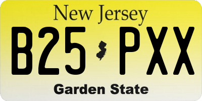 NJ license plate B25PXX