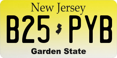 NJ license plate B25PYB