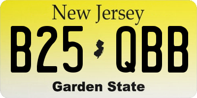 NJ license plate B25QBB
