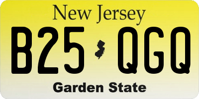 NJ license plate B25QGQ