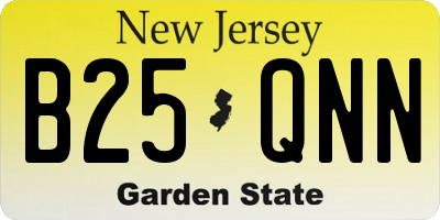 NJ license plate B25QNN