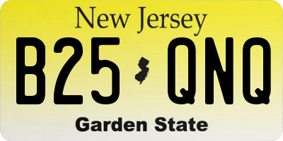 NJ license plate B25QNQ