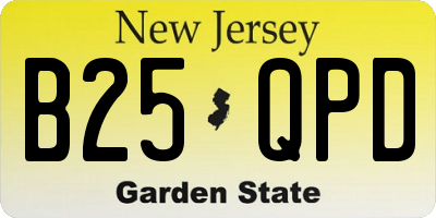 NJ license plate B25QPD