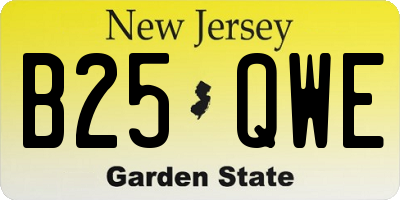 NJ license plate B25QWE