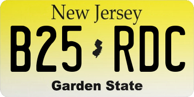 NJ license plate B25RDC