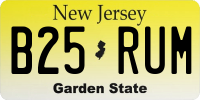 NJ license plate B25RUM