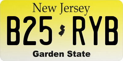 NJ license plate B25RYB