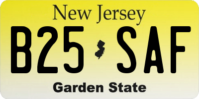 NJ license plate B25SAF