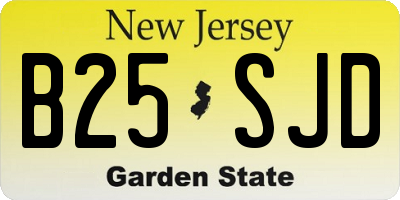 NJ license plate B25SJD