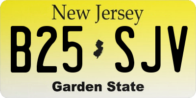 NJ license plate B25SJV