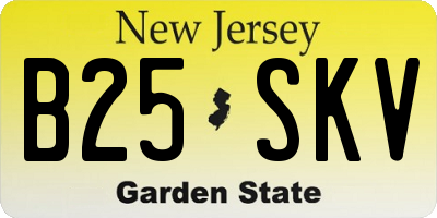 NJ license plate B25SKV