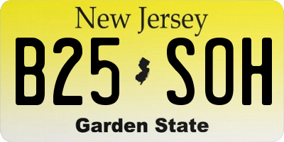NJ license plate B25SOH