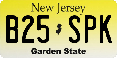 NJ license plate B25SPK