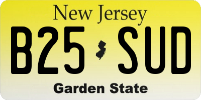 NJ license plate B25SUD