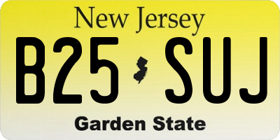 NJ license plate B25SUJ
