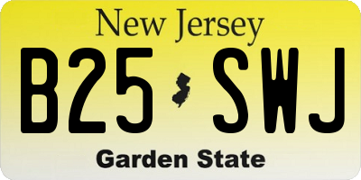 NJ license plate B25SWJ