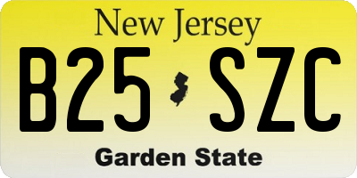 NJ license plate B25SZC