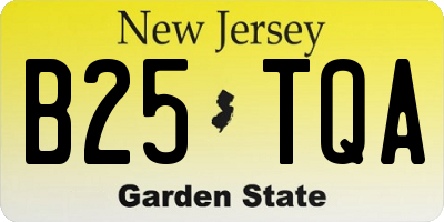 NJ license plate B25TQA