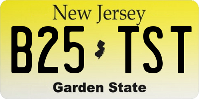 NJ license plate B25TST