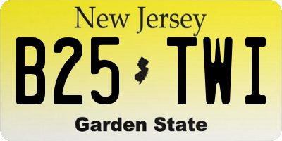 NJ license plate B25TWI