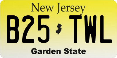 NJ license plate B25TWL