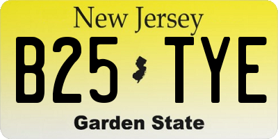 NJ license plate B25TYE