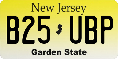 NJ license plate B25UBP