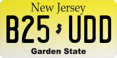 NJ license plate B25UDD