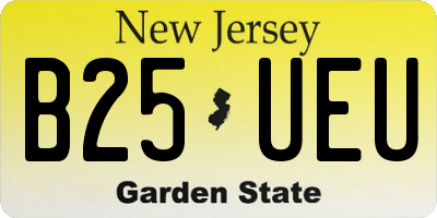 NJ license plate B25UEU