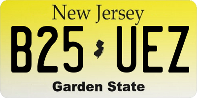 NJ license plate B25UEZ