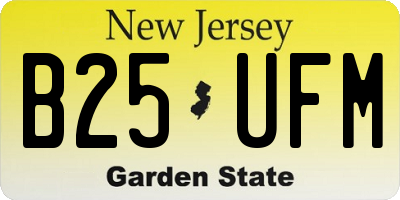 NJ license plate B25UFM