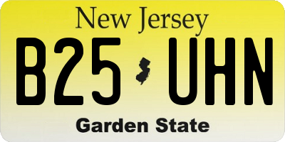NJ license plate B25UHN