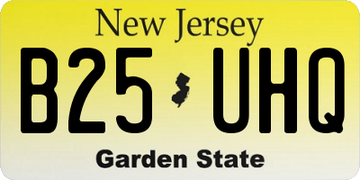 NJ license plate B25UHQ