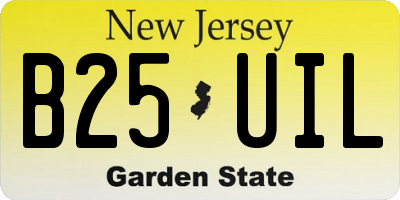 NJ license plate B25UIL